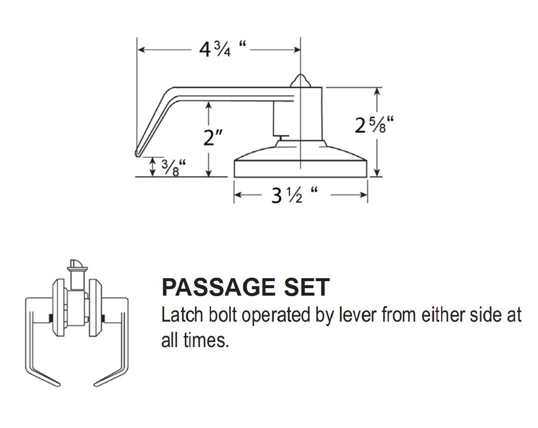 SND Series Passage Cylindrical Lock L6